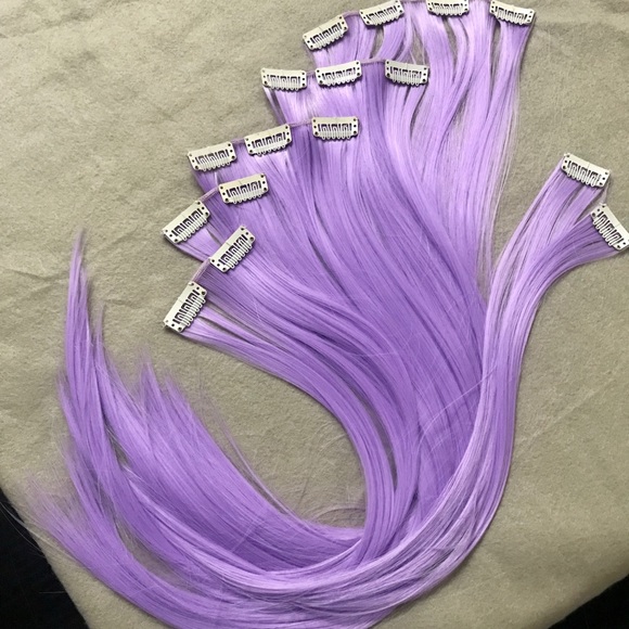 Accessories 26 16 Clips Pastel Purple Hair Extension Clip In